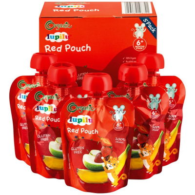 Lupilu Organic Baby Red Pouches Pack of 5 x 90g